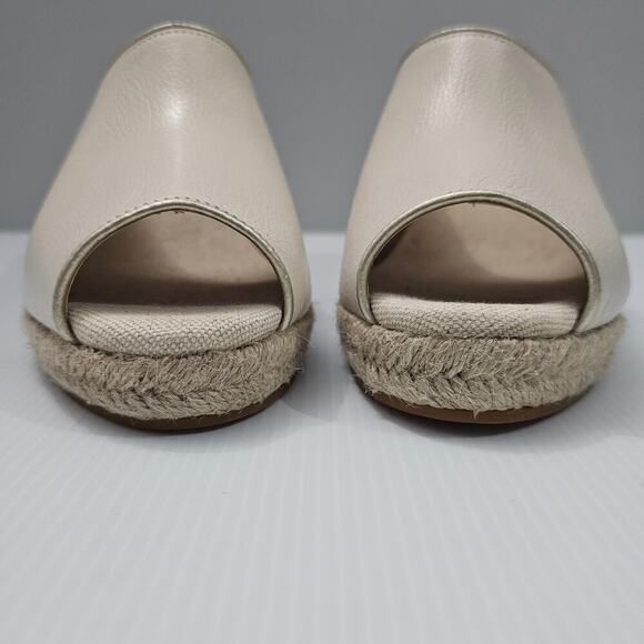 NEW Cole Haan Cloudfeel Southcrest Mule Womens 10 Ivory Leather Wedge Espadrille - Picture 6 of 12